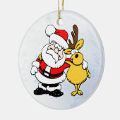 Kerstkerstsieraden voor de kerstman en zijn rendie keramisch ornament (Links)