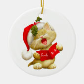 KerstkerstsierkerstkerstkerstkerstKat Keramisch Ornament (Voorkant)