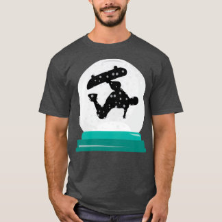 Kerstkerstskateboarder Sno T-shirt