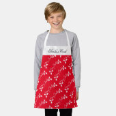 Kerstkerststaart, rood met kerststaart schort (Gedragen)