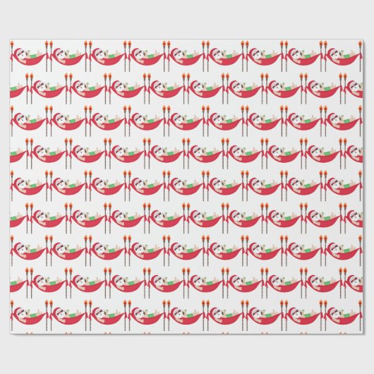 Kerstkerststrand Cadeaupapier (Vlak)