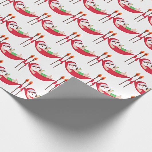 Kerstkerststrand Cadeaupapier (Hoek)