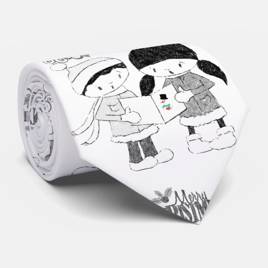 KerstkerstStropdas, prettige kerst Stropdas (Opgerold)