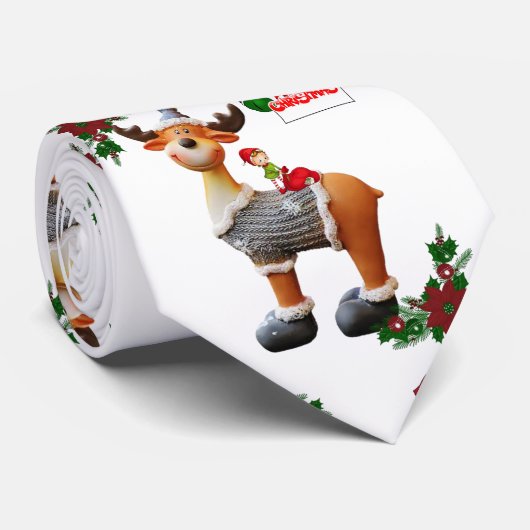 KerstkerstStropdas, prettige kerst Stropdas (Opgerold)