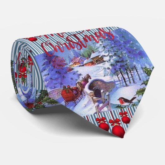 KerstkerstStropdas, prettige kerst Stropdas (Opgerold)