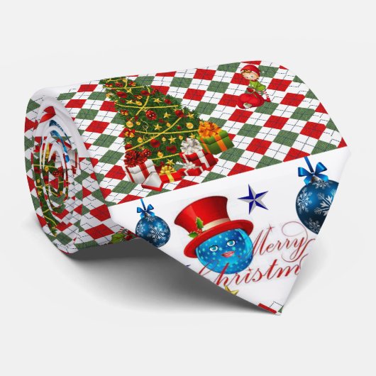 KerstkerstStropdas, prettige kerst Stropdas (Opgerold)