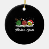 KerstkerstT-shirt Keramisch Ornament (Voorkant)