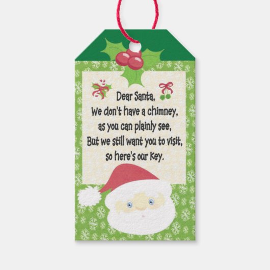 Kerstkersttasje voor kinderen cadeaulabel (Voorkant)