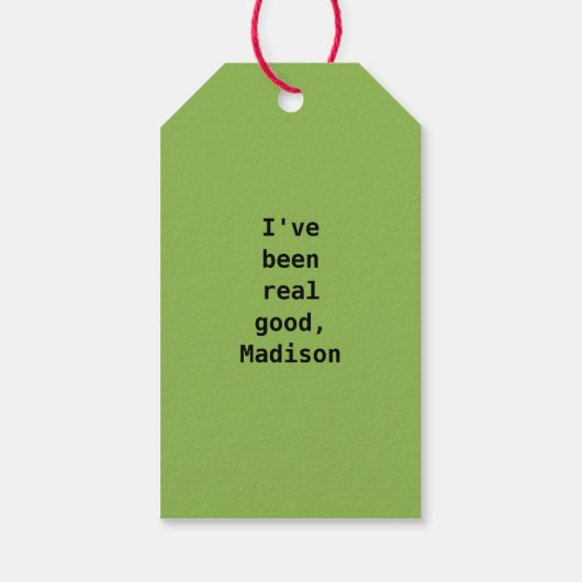 Kerstkersttasje voor kinderen cadeaulabel (Achterkant)