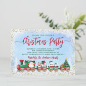 Kerstkersttrein Kinder feestdag Kaart (Staand voorkant)