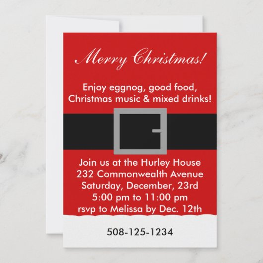 Kerstkerstuitnodiging, Ho! Kaart (Achterkant)