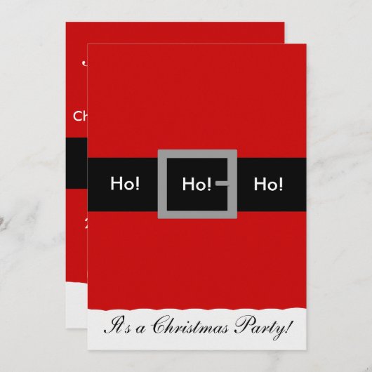 Kerstkerstuitnodiging, Ho! Kaart (Voorkant / Achterkant)