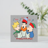 Kerstkerstuitnodiging voor kerstCarolers Kaart (Staand voorkant)