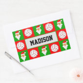 Kerstkerstval voor volleybalspeler rechthoekige sticker (Envelop)