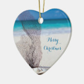 Kerstkerstversiering Hartkoraal Keramisch Ornament (Links)