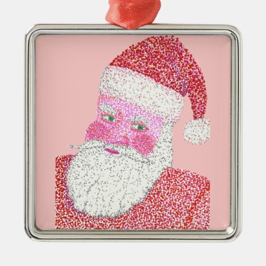 Kerstkerstversiering in Pointillism Metalen Ornament (Voorkant)