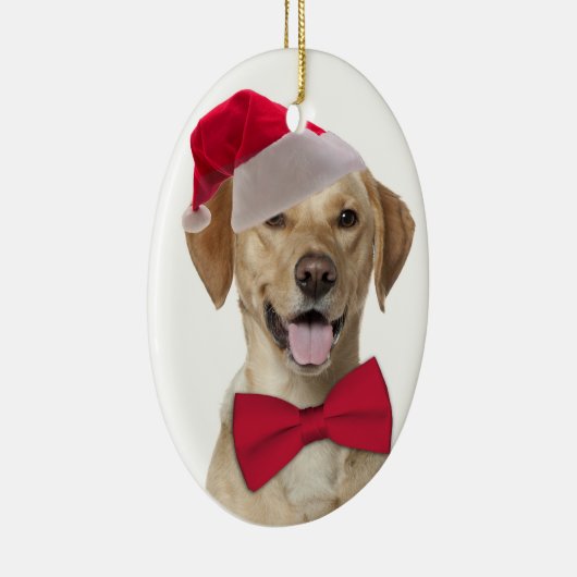 Kerstkerstversiering in Santa Lab Keramisch Ornament (Rechts)