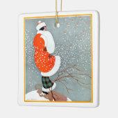 kerstkerstversiering keramisch ornament (Links)