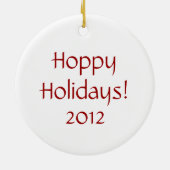 Kerstkerstversiering met Feestdagen van Santa Frog Keramisch Ornament (Achterkant)