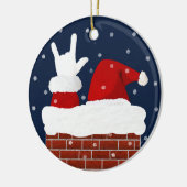 Kerstkerstversiering met ik hou van je in ASL Keramisch Ornament (Links)