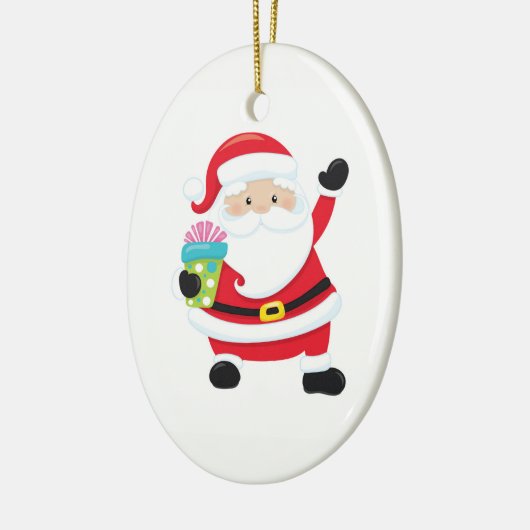 Kerstkerstversiering met kerstkeramiek keramisch ornament (Links)