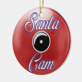 Kerstkerstversiering met Kerstmis en kerstcamera R Keramisch Ornament (Links)