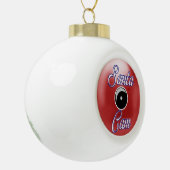 Kerstkerstversiering met Kerstmis en kerstcamera R Keramische Bal Ornament (Links)