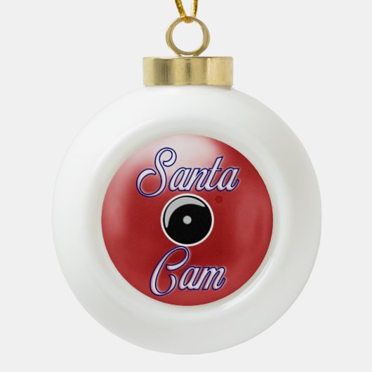 Kerstkerstversiering met Kerstmis en kerstcamera R Keramische Bal Ornament (Voorkant)