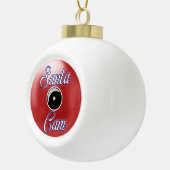 Kerstkerstversiering met Kerstmis en kerstcamera R Keramische Bal Ornament (Rechts)