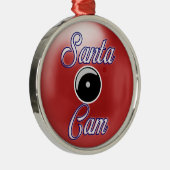 Kerstkerstversiering met Kerstmis en kerstcamera R Metalen Ornament (Rechts)