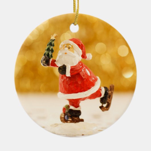 Kerstkerstversiering met kerstmis keramisch ornament (Voorkant)
