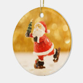Kerstkerstversiering met kerstmis keramisch ornament (Links)