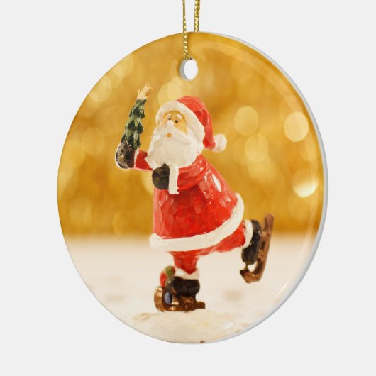 Kerstkerstversiering met kerstmis keramisch ornament (Links)