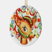  kerstkerstversiering met rendierkeramiek keramisch ornament (Rechts)