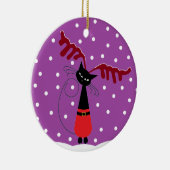 Kerstkerstversiering met renniervet keramisch ornament (Rechts)