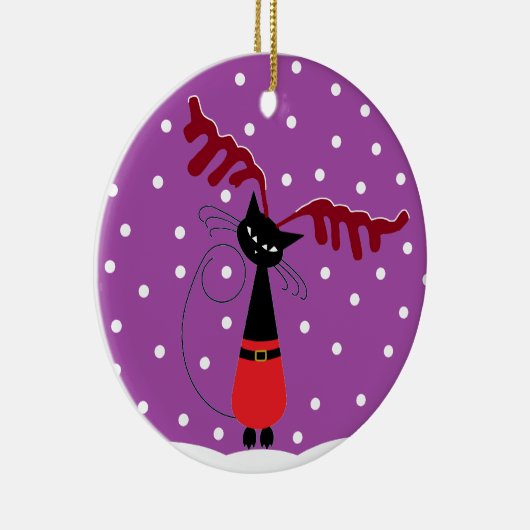 Kerstkerstversiering met renniervet keramisch ornament (Rechts)