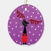 Kerstkerstversiering met renniervet keramisch ornament (Links)
