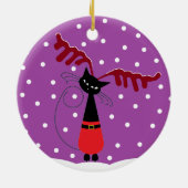 Kerstkerstversiering met renniervet keramisch ornament (Achterkant)