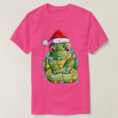 Kerstkerstversiering met schildpad t-shirt (Design voorkant)