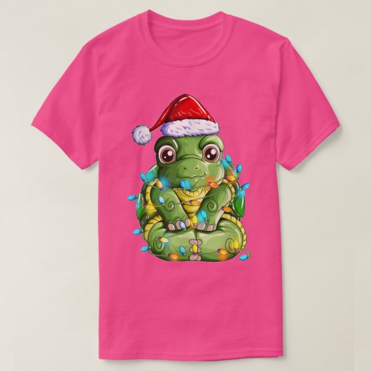 Kerstkerstversiering met schildpad t-shirt (Design voorkant)