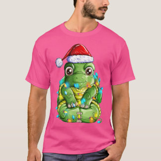 Kerstkerstversiering met schildpad t-shirt