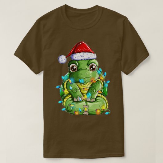 Kerstkerstversiering met schildpad t-shirt (Design voorkant)