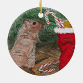 Kerstkerstversiering met Snoep Gerbil Keramisch Ornament (Achterkant)