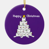 Kerstkerstversiering met toilet Roll Keramisch Ornament (Voorkant)