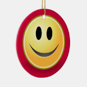 Kerstkerstversiering (rood) keramisch ornament (Rechts)