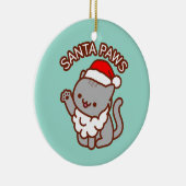 Kerstkerstversiering - "Santa Paws" Keramisch Ornament (Rechts)