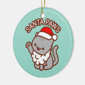 Kerstkerstversiering - "Santa Paws" Keramisch Ornament (Links)