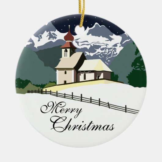 Kerstkerstversiering van de Berberkerkerk Keramisch Ornament (Voorkant)