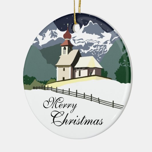 Kerstkerstversiering van de Berberkerkerk Keramisch Ornament (Links)