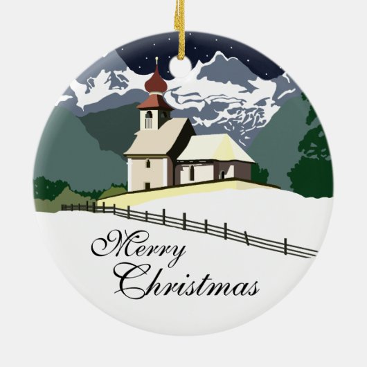 Kerstkerstversiering van de Berberkerkerk Keramisch Ornament (Achterkant)